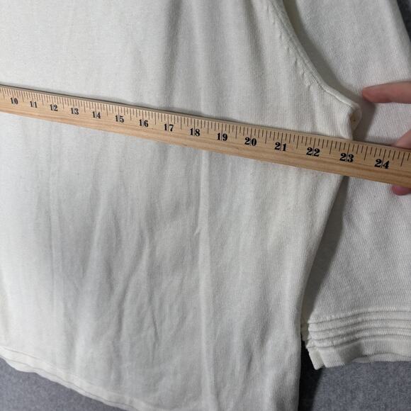 Notations Sweater 2X Pearls Cotton Stretch Twee Glam‎ Feminine Church Neutrals - Picture 8 of 12